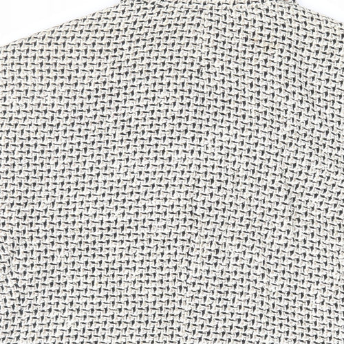 Marks and Spencer Womens Ivory Geometric Jacket Size 12 Zip
