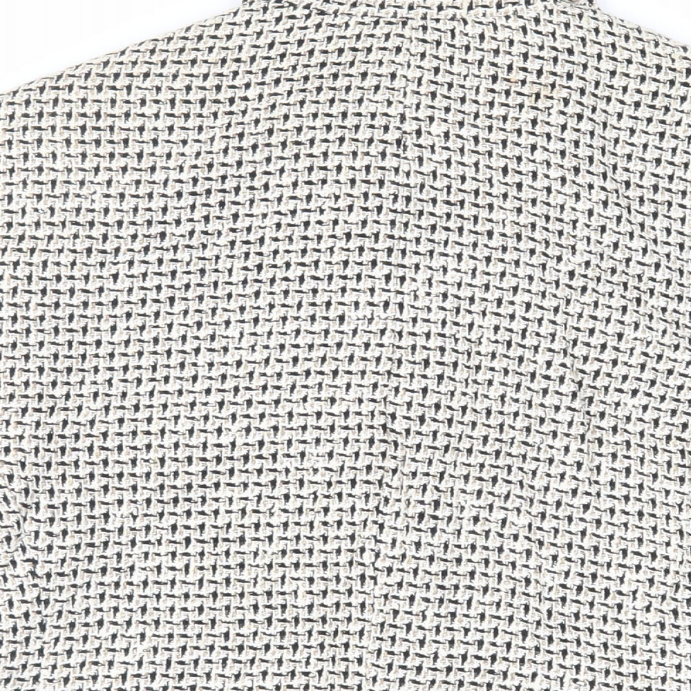 Marks and Spencer Womens Ivory Geometric Jacket Size 12 Zip