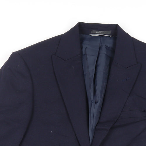 Marks and Spencer Mens Blue Wool Jacket Suit Jacket Size 36 Regular