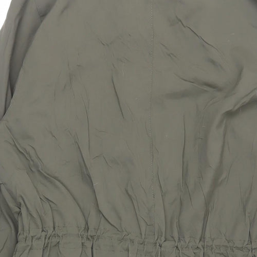 Mia Moda Womens Green Trench Coat Coat Size 16 Zip