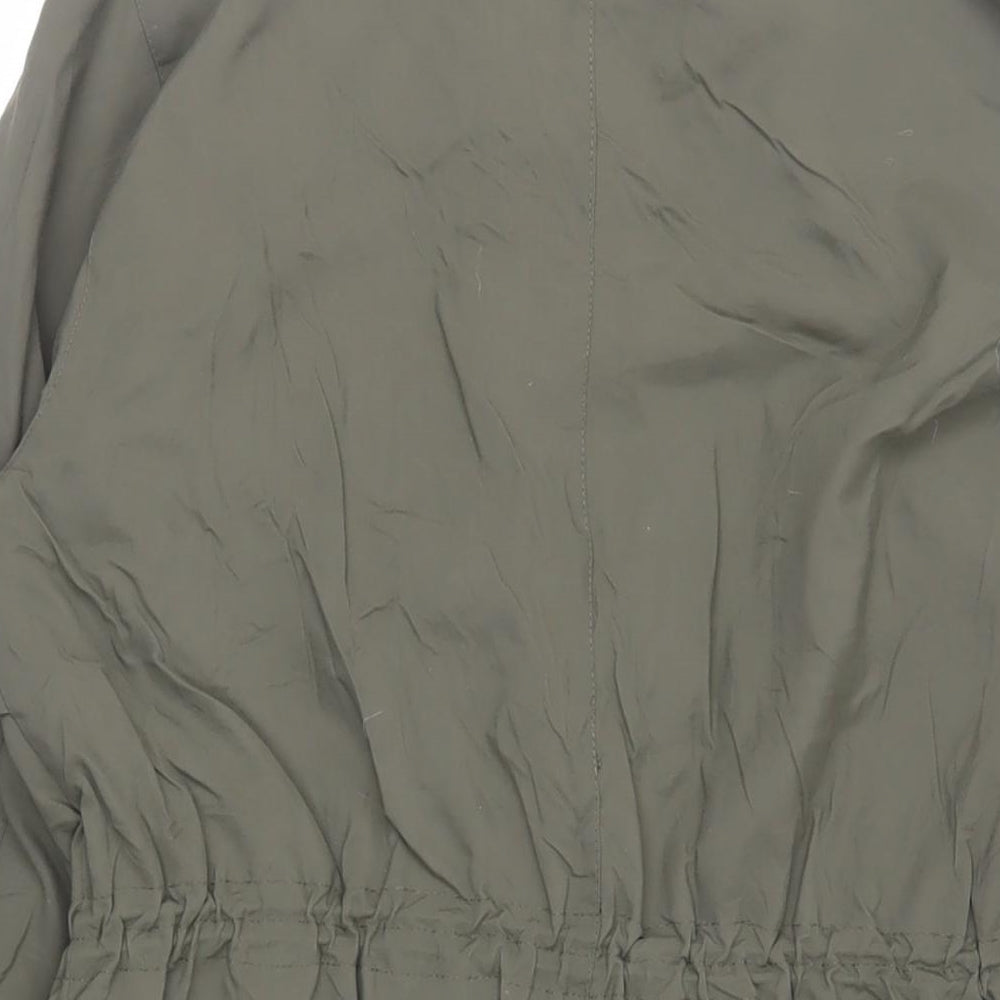 Mia Moda Womens Green Trench Coat Coat Size 16 Zip