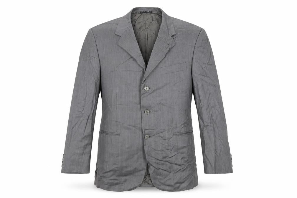Front view of Pal Zileri men’s grey wool jacket suit jacket, size 42, regular