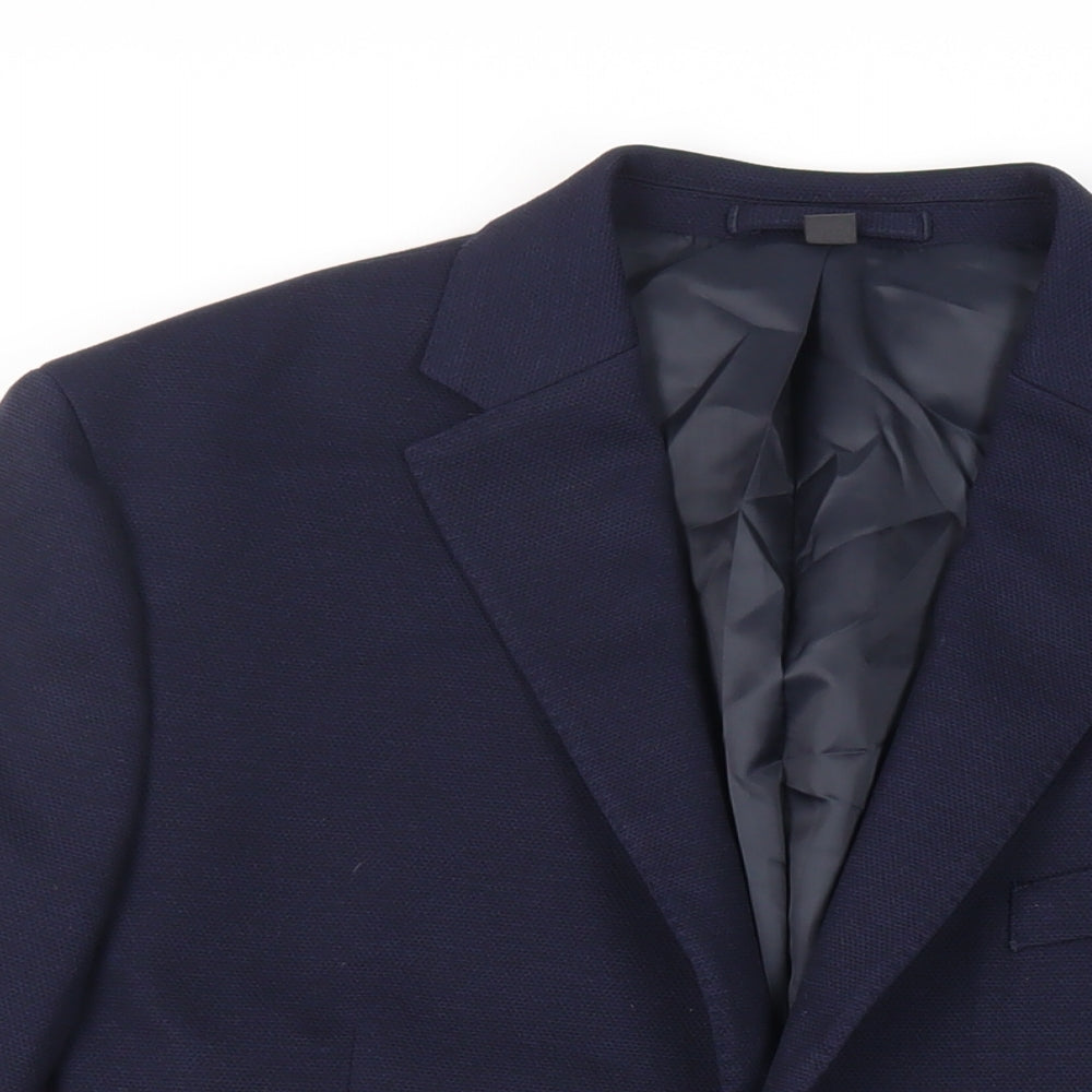 Marks and Spencer Mens Blue Polyester Jacket Blazer Size 42 Regular