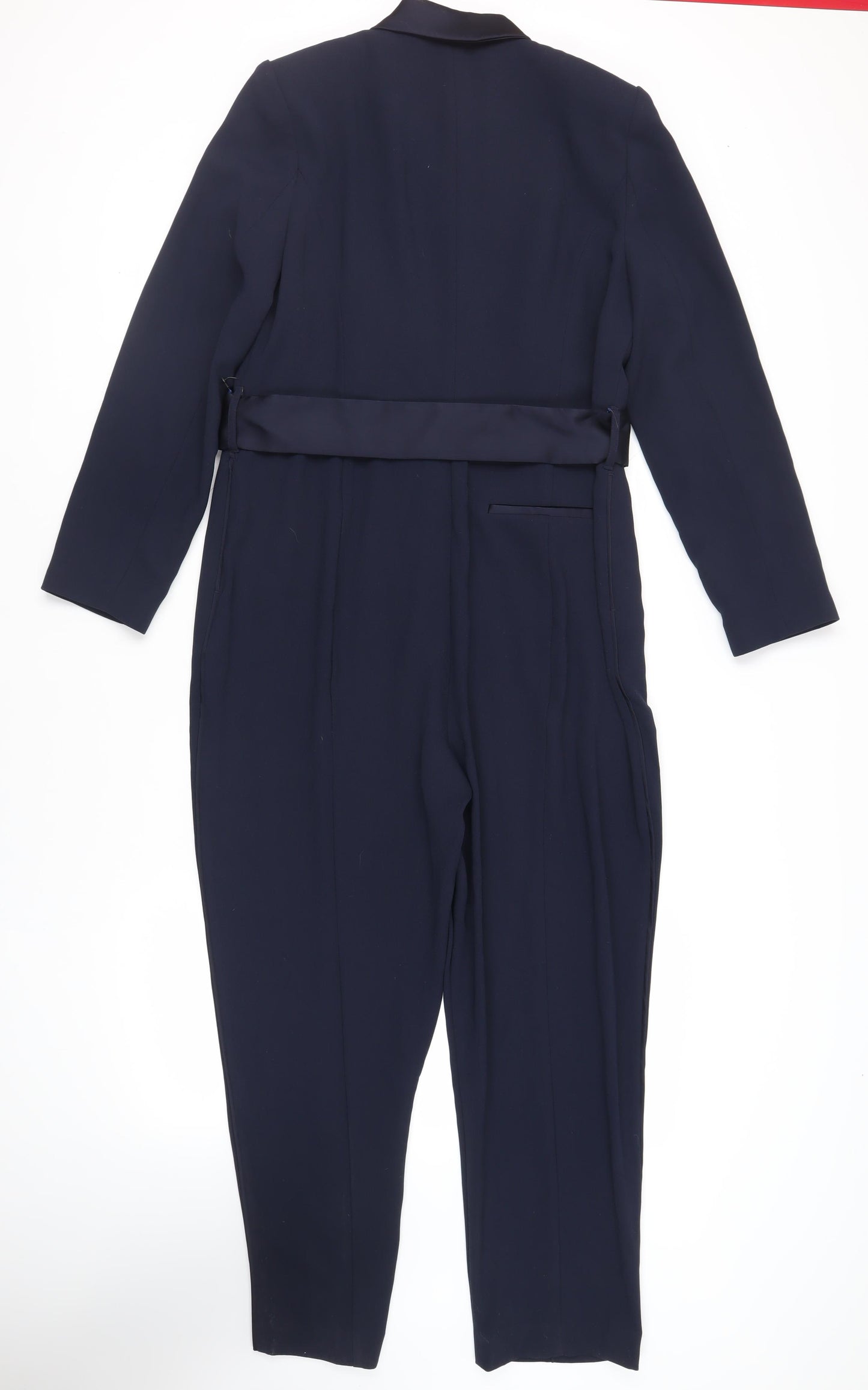 NEXT Womens Blue Polyester Jumpsuit One-Piece Size 16 L29 in Zip - Belted