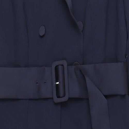 NEXT Womens Blue Polyester Jumpsuit One-Piece Size 16 L29 in Zip - Belted