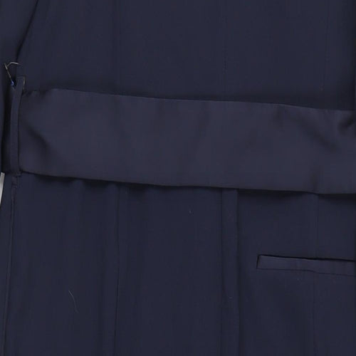 NEXT Womens Blue Polyester Jumpsuit One-Piece Size 16 L29 in Zip - Belted