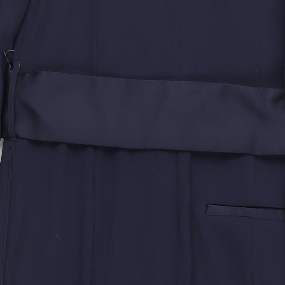 NEXT Womens Blue Polyester Jumpsuit One-Piece Size 16 L29 in Zip - Belted