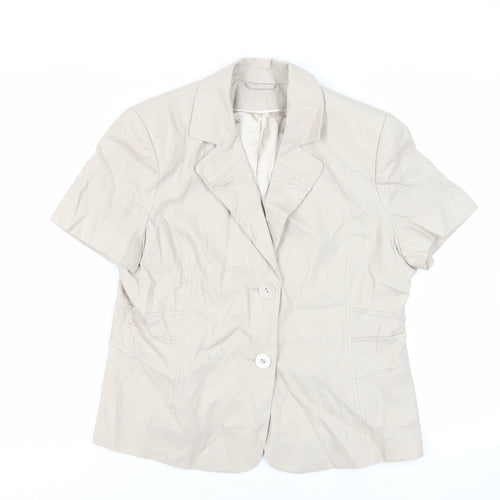 Anna Rose Womens Beige Jacket Blazer Size 16 Button
