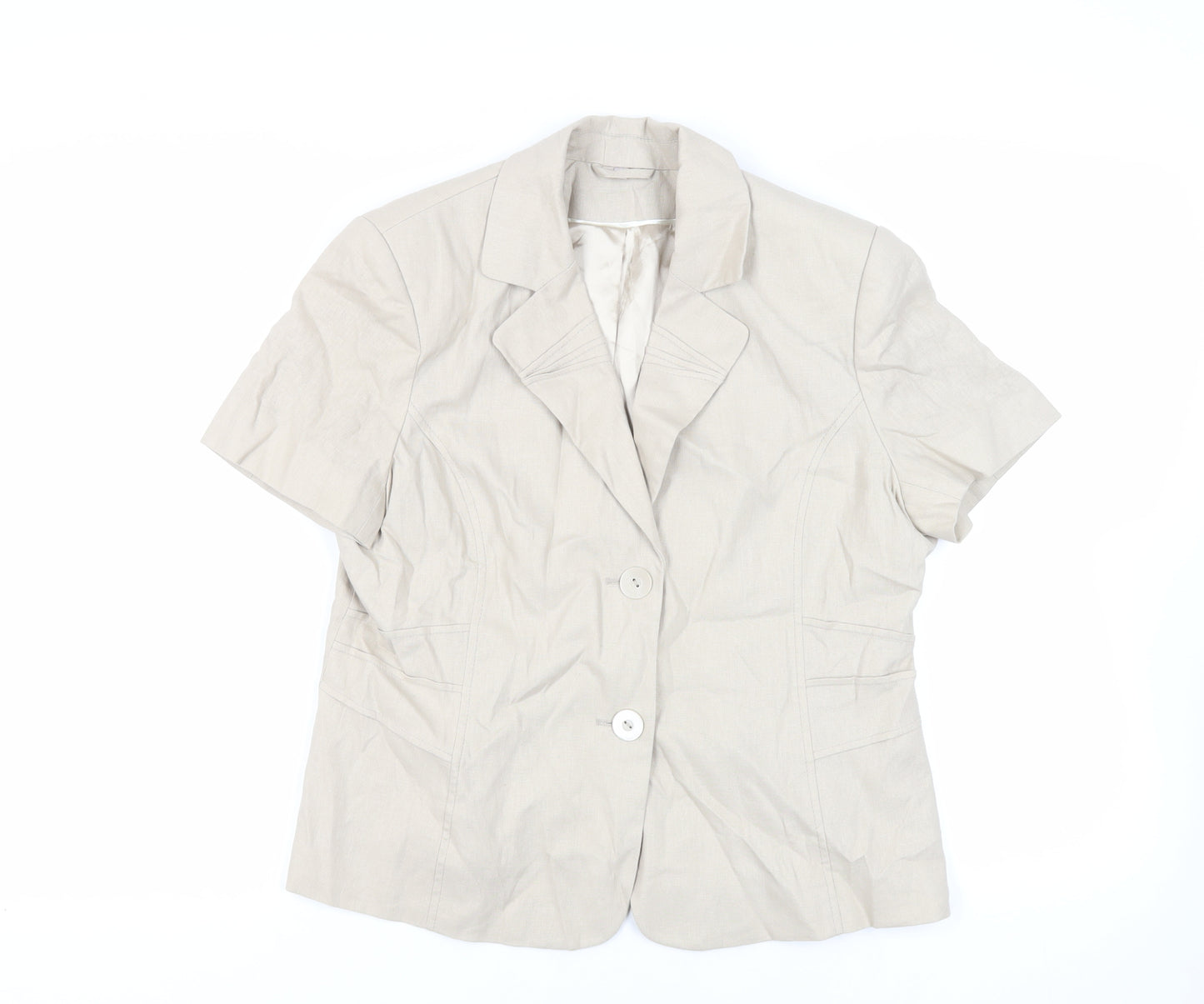 Anna Rose Womens Beige Jacket Blazer Size 16 Button