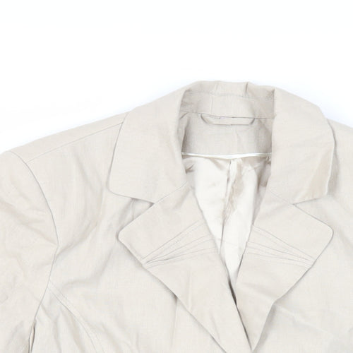 Anna Rose Womens Beige Jacket Blazer Size 16 Button