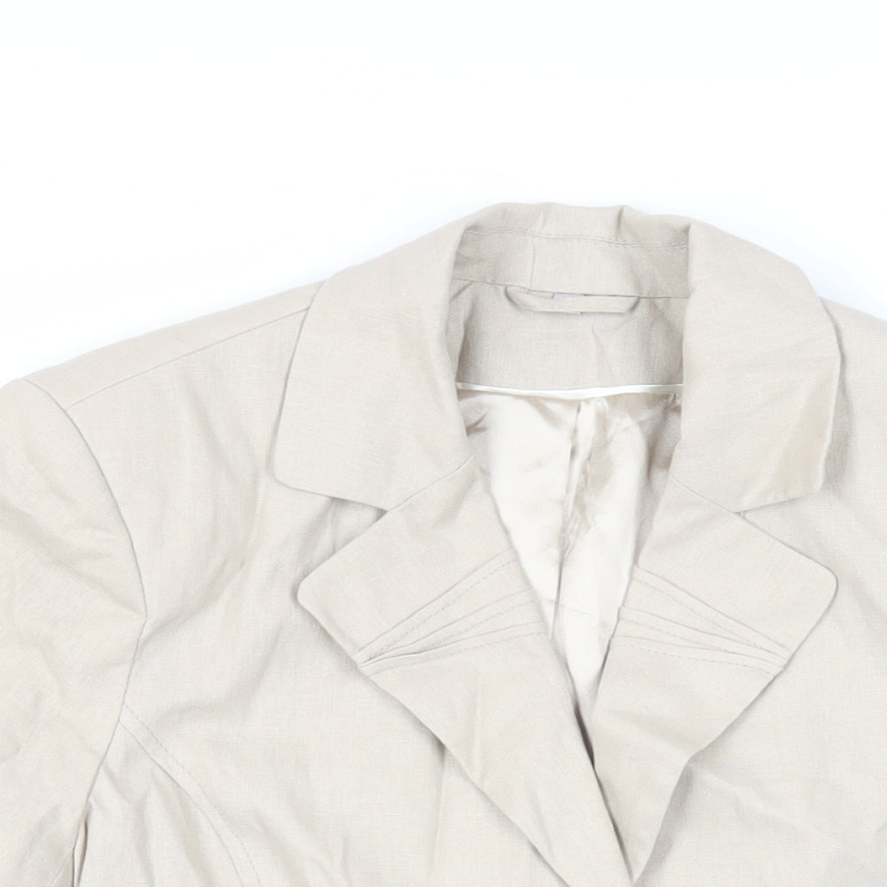 Anna Rose Womens Beige Jacket Blazer Size 16 Button