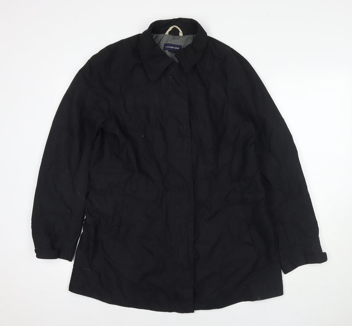 Lands' End Womens Black Jacket Size 10 Zip - Size 10-12