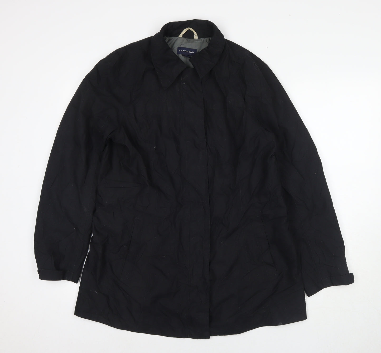 Lands' End Womens Black Jacket Size 10 Zip - Size 10-12