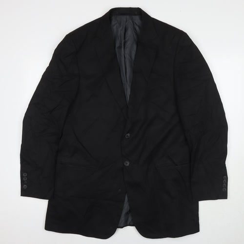 Marks and Spencer Mens Black Polyester Jacket Suit Jacket Size 42 Regular