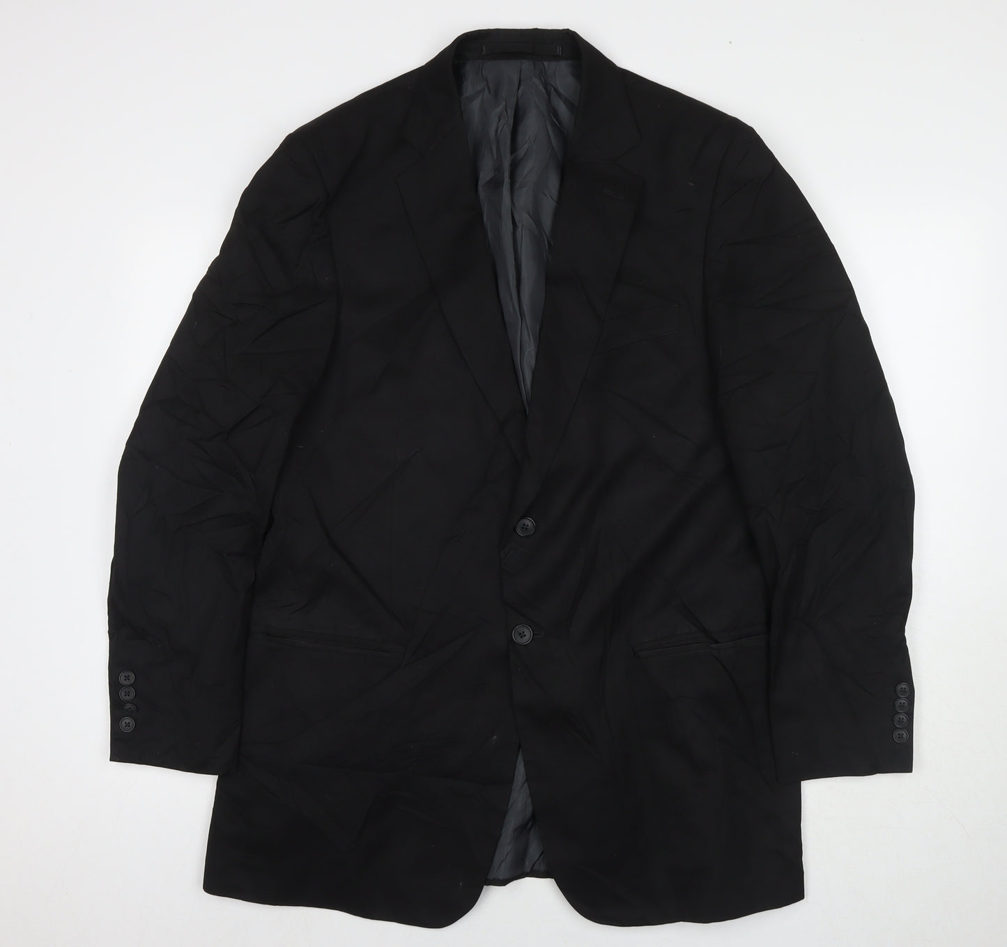 Marks and Spencer Mens Black Polyester Jacket Suit Jacket Size 42 Regular