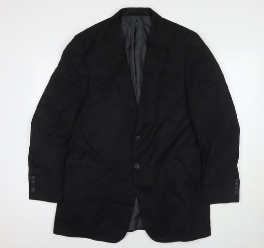 Marks and Spencer Mens Black Polyester Jacket Suit Jacket Size 42 Regular