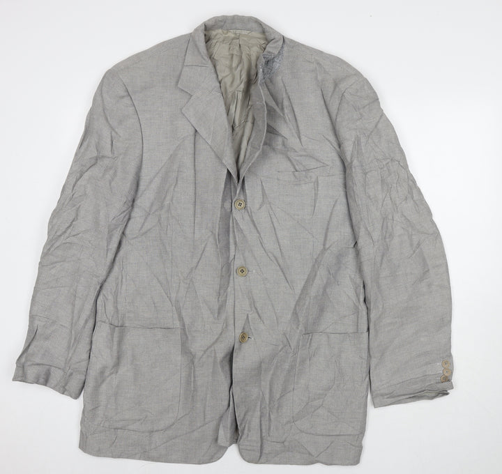 Cerruti 1881 Mens Grey Wool Jacket Suit Jacket Size 44 Regular
