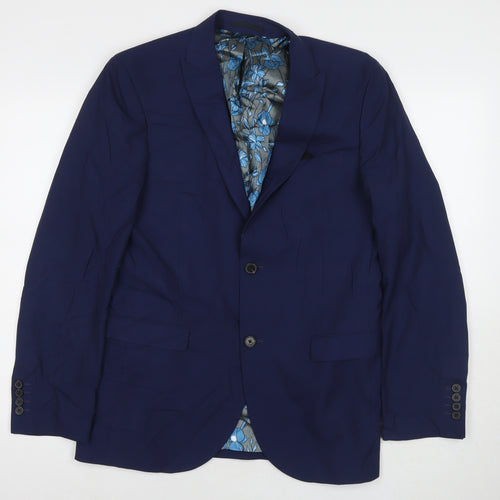 NEXT Mens Blue Polyester Jacket Suit Jacket Size 40 Regular