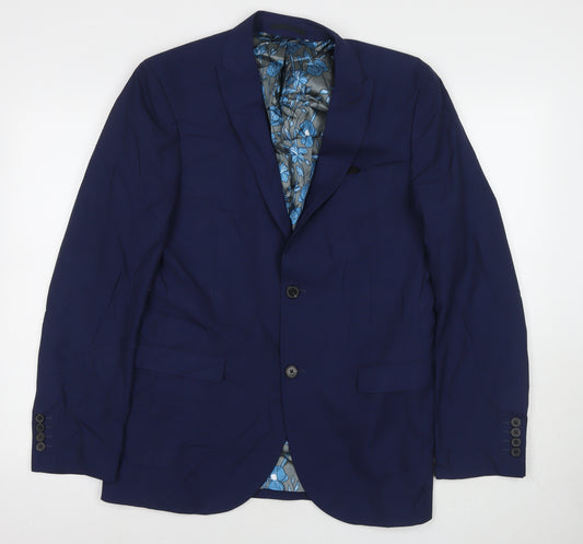 NEXT Mens Blue Polyester Jacket Suit Jacket Size 40 Regular