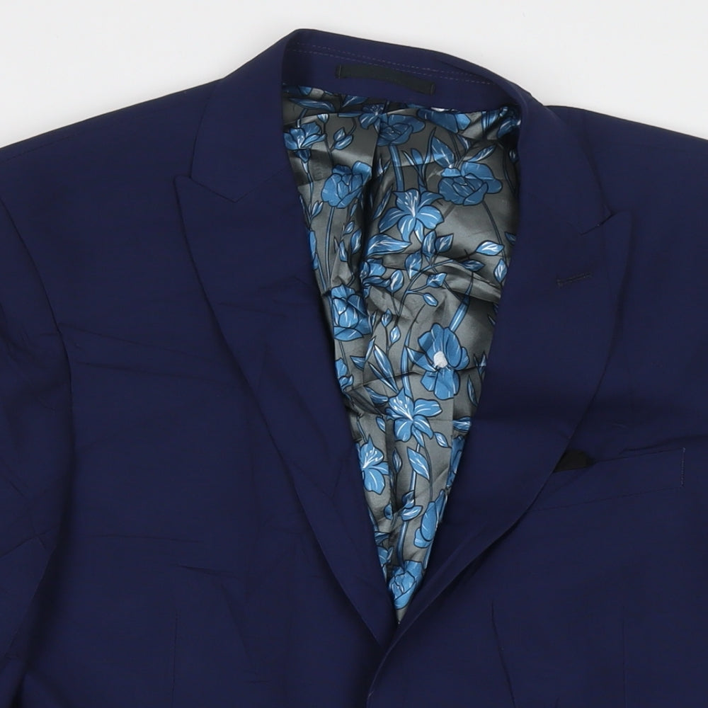 NEXT Mens Blue Polyester Jacket Suit Jacket Size 40 Regular