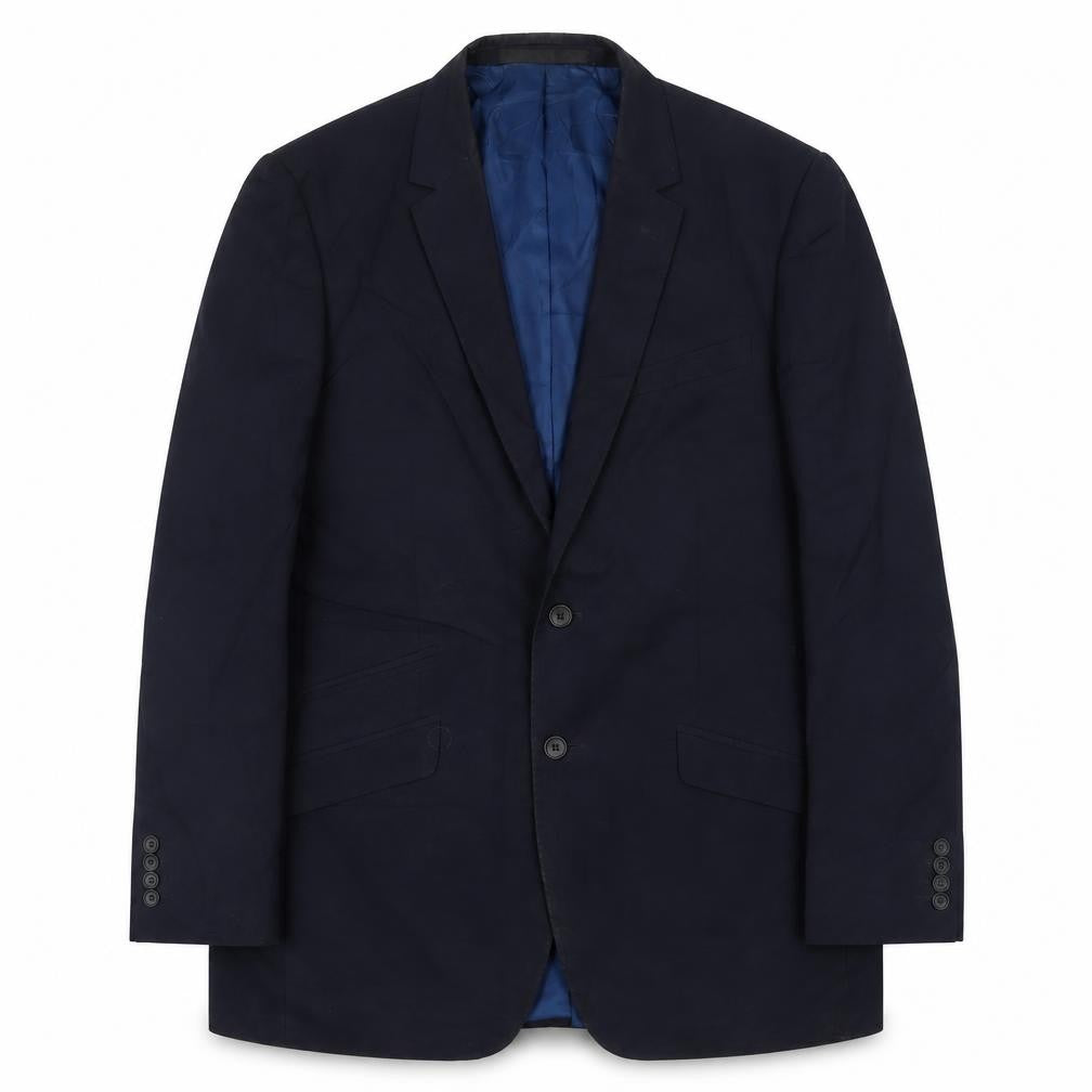 Front view of Marks & Spencer men’s black polyester jacket suit jacket, size 40, regular