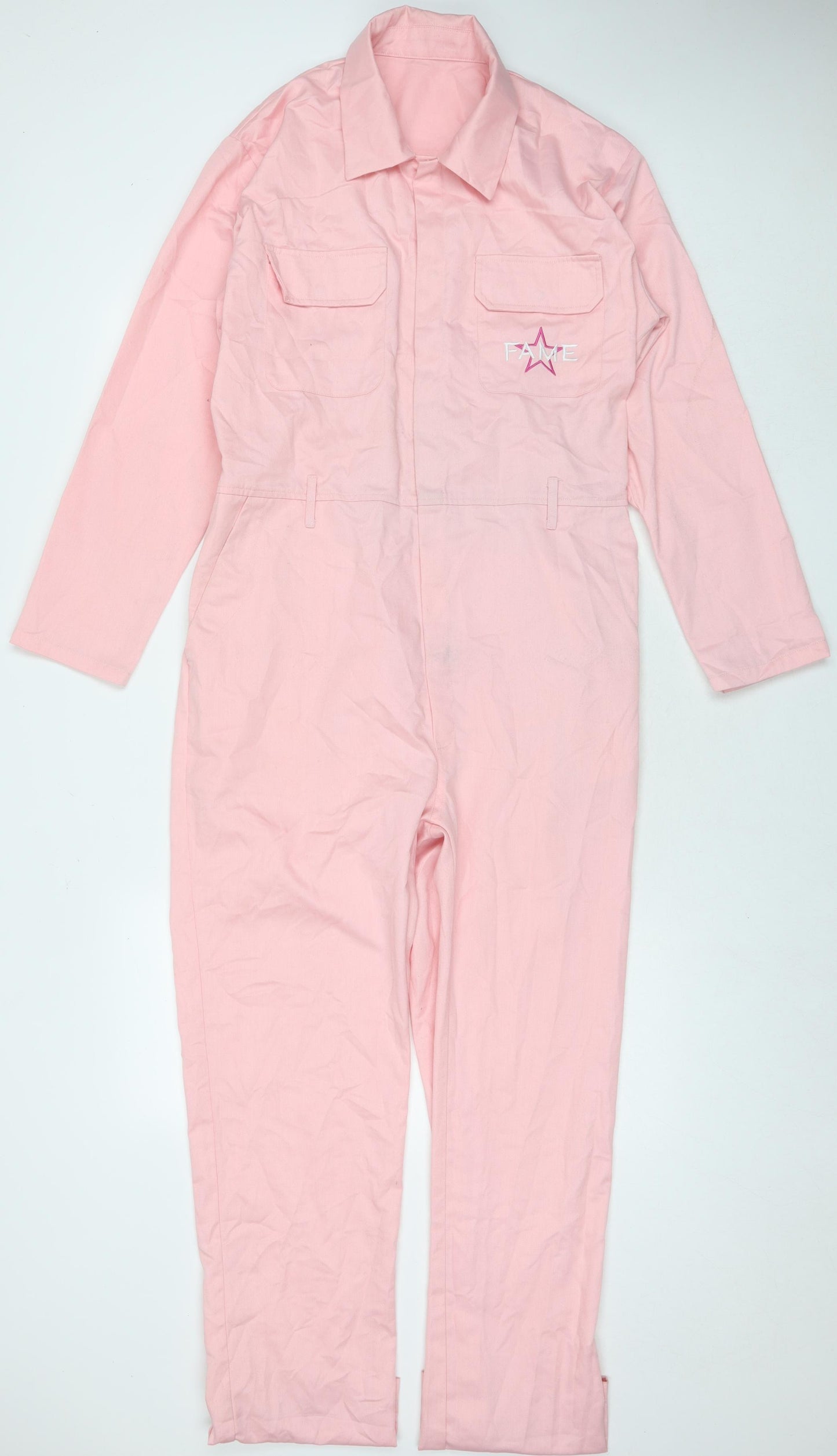 Paco Rabanne Womens Pink Cotton Jumpsuit One-Piece Size L L30 in Snap - Fame