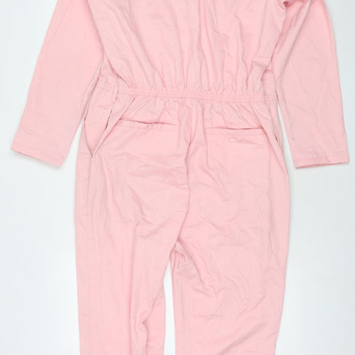 Paco Rabanne Womens Pink Cotton Jumpsuit One-Piece Size L L30 in Snap - Fame