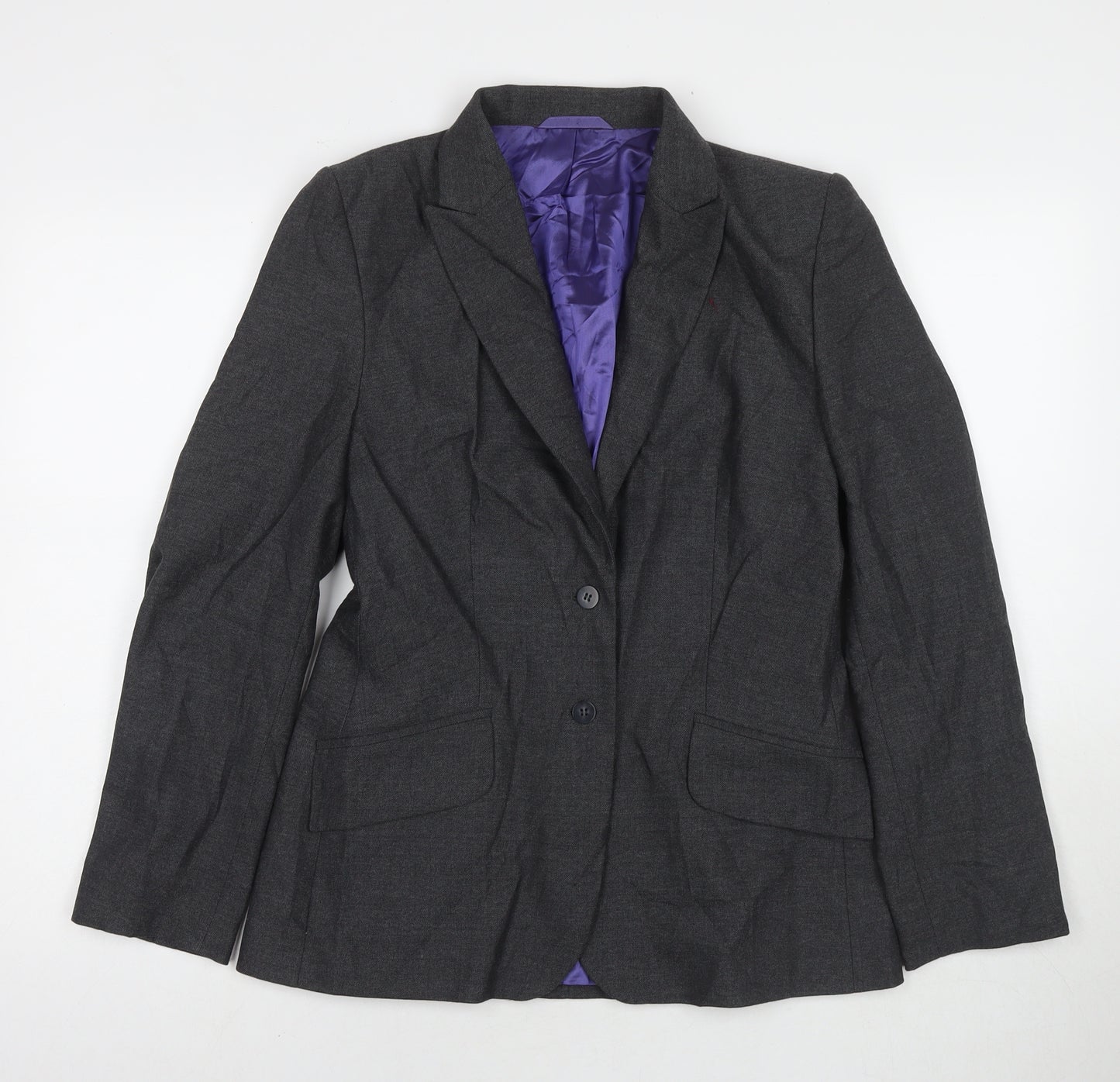 NEXT Womens Grey Jacket Blazer Size 12 Button