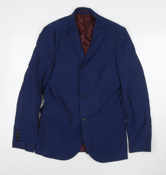 NEXT Mens Blue Wool Jacket Suit Jacket Size 36 Regular