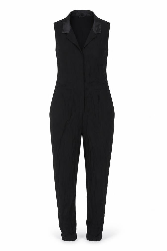 Topshop Womens Black Viscose Jumpsuit One-Piece Size 8 L26 in Button