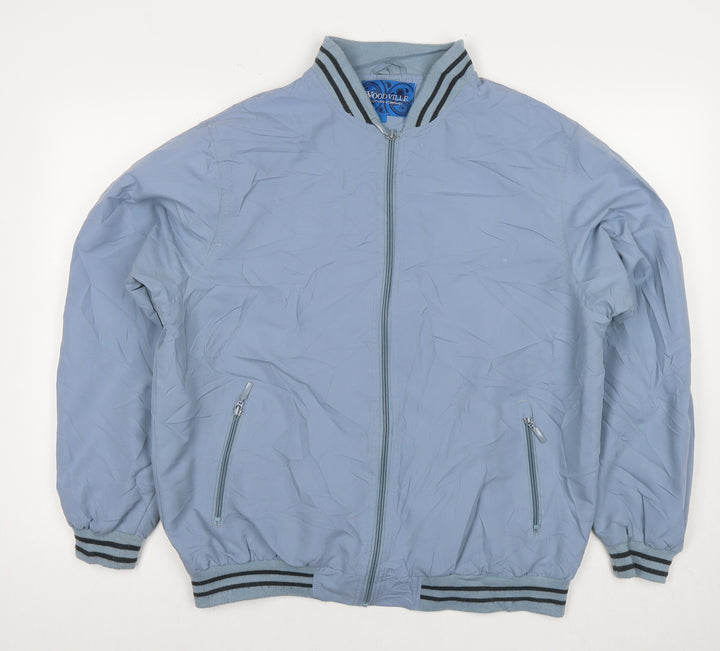 Woodville Mens Blue Bomber Jacket Jacket Size S Zip