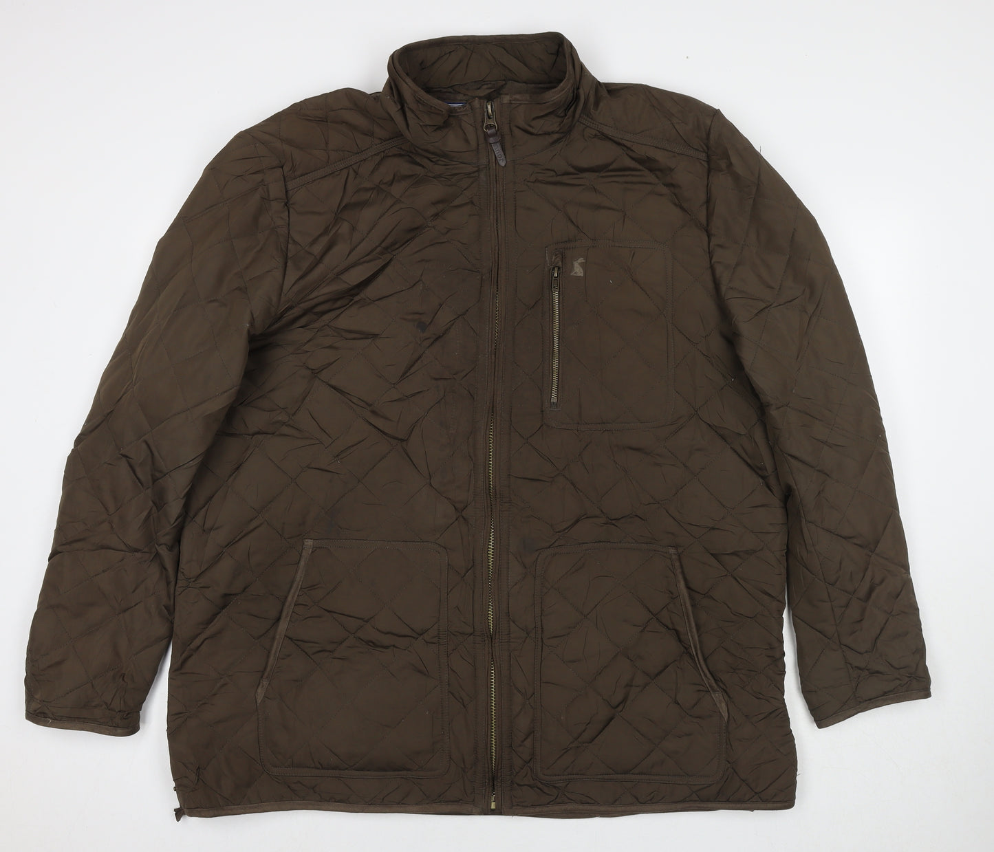 Joules Mens Brown Quilted Jacket Size 2XL Zip