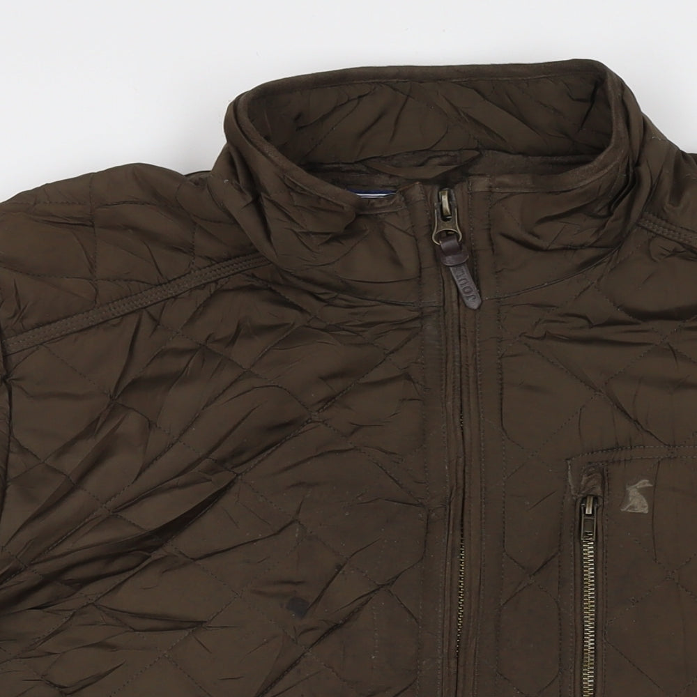 Joules Mens Brown Quilted Jacket Size 2XL Zip