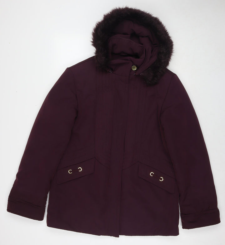 Damart Womens Purple Jacket Size 10 Zip - Size 10-12