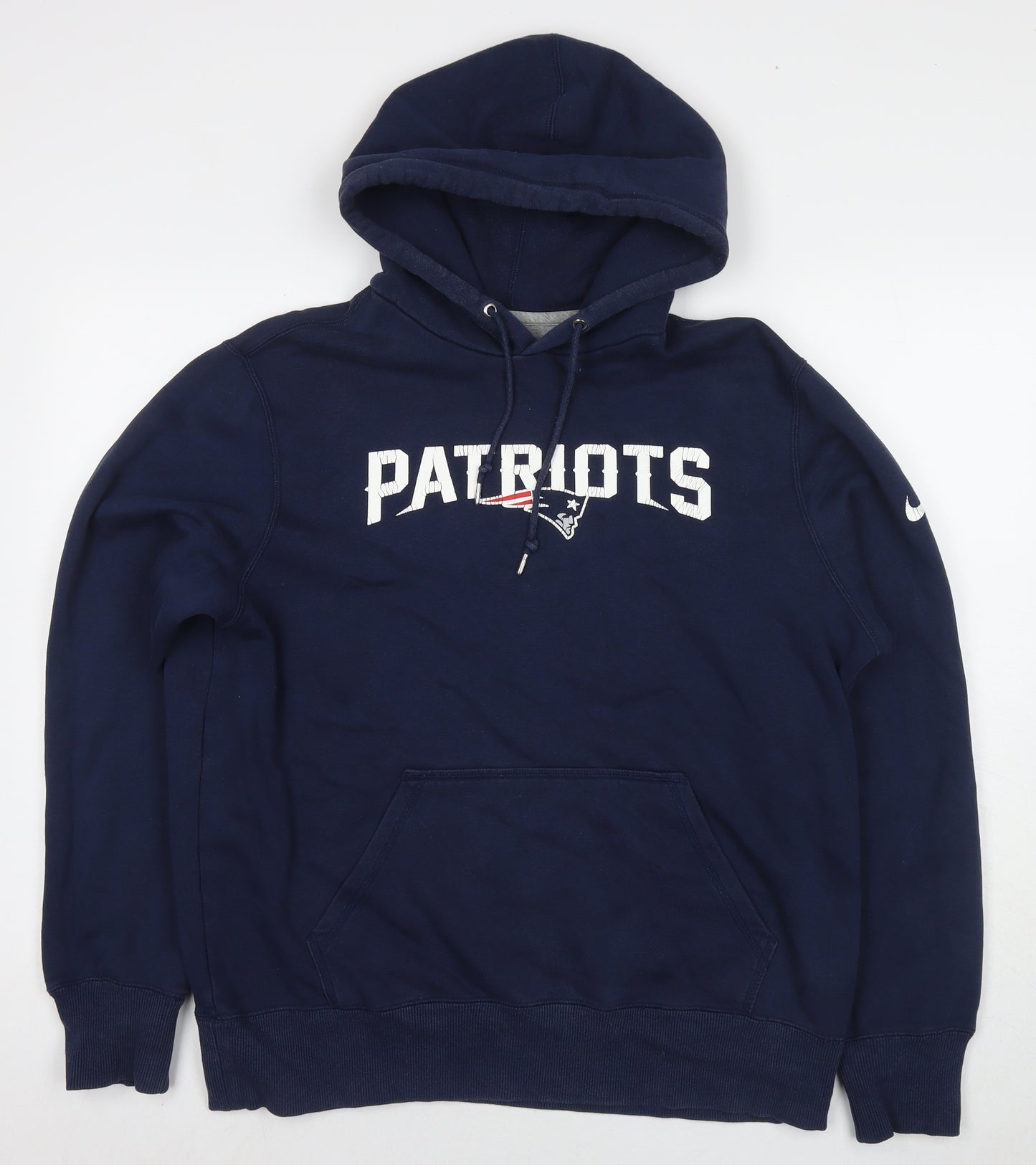Nike Mens Blue Cotton Pullover Hoodie Size L - Patriots