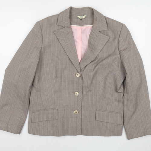Klass Womens Brown Jacket Blazer Size 16 Button