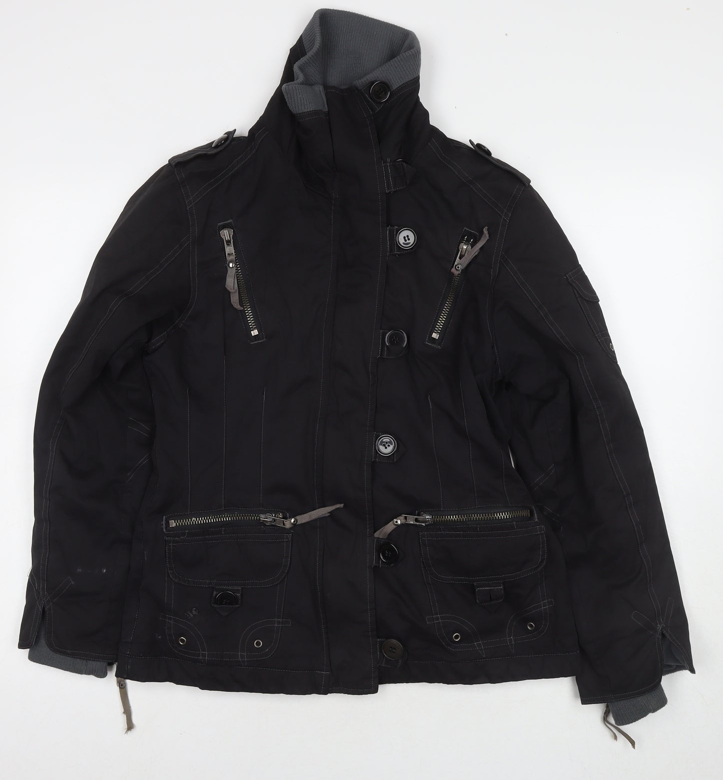 New Look Womens Black Jacket Size 12 Zip