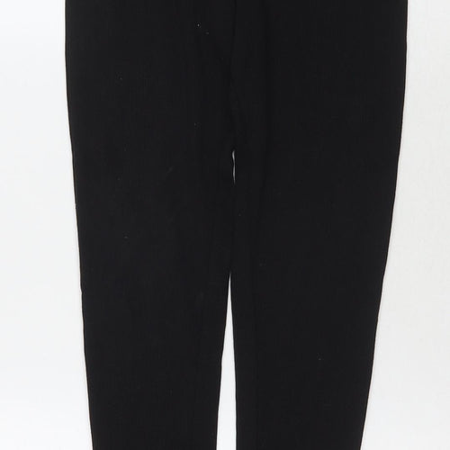 Missguided Womens Black Polyester Trousers Size 8 L30 in Regular - Side Slit(s)