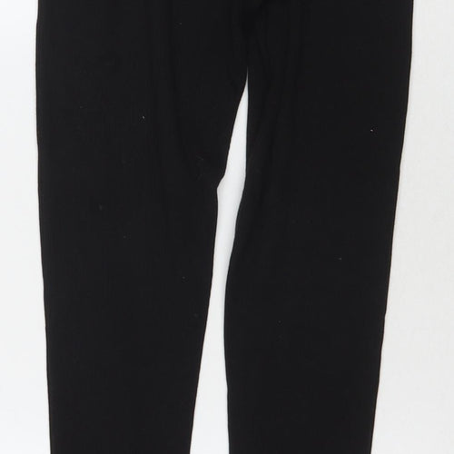 Missguided Womens Black Polyester Trousers Size 8 L30 in Regular - Side Slit(s)