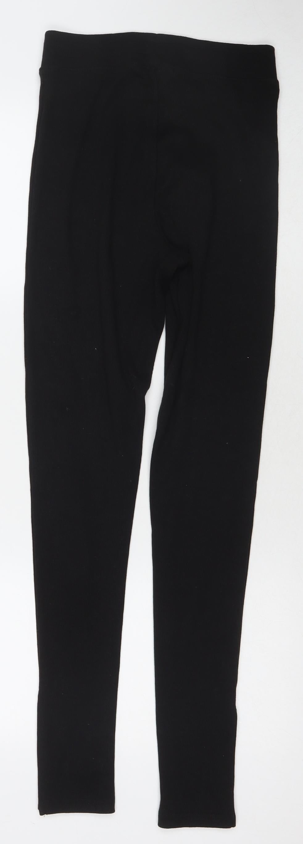 Missguided Womens Black Polyester Trousers Size 8 L30 in Regular - Side Slit(s)