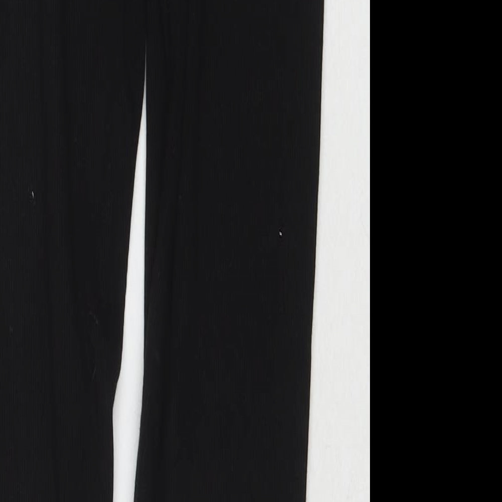 Missguided Womens Black Polyester Trousers Size 8 L30 in Regular - Side Slit(s)