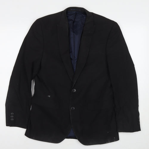 NEXT Mens Black Polyester Jacket Suit Jacket Size 38 Regular