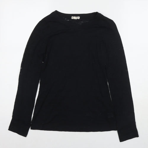Zenana Outfitters Womens Black Cotton Basic T-Shirt Size M Round Neck