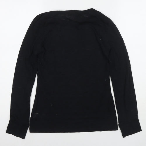 Zenana Outfitters Womens Black Cotton Basic T-Shirt Size M Round Neck