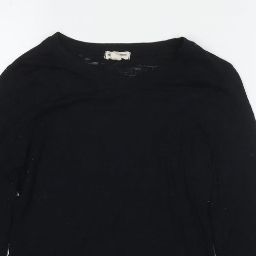 Zenana Outfitters Womens Black Cotton Basic T-Shirt Size M Round Neck