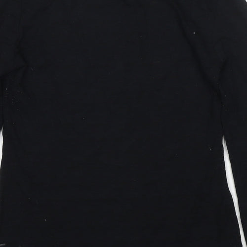 Zenana Outfitters Womens Black Cotton Basic T-Shirt Size M Round Neck