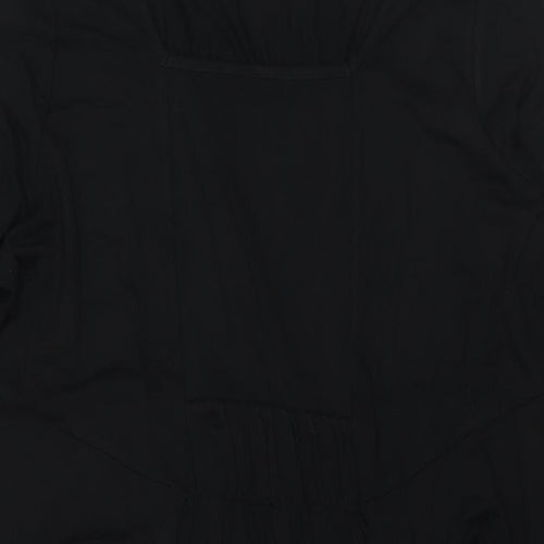 Marks and Spencer Womens Black Viscose A-Line Size 16 V-Neck Pullover