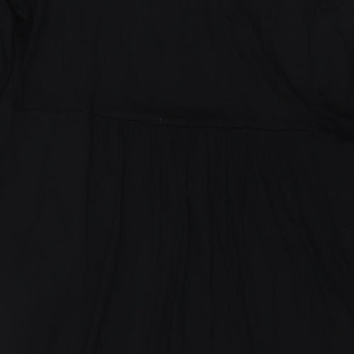 Marks and Spencer Womens Black Viscose A-Line Size 16 V-Neck Pullover