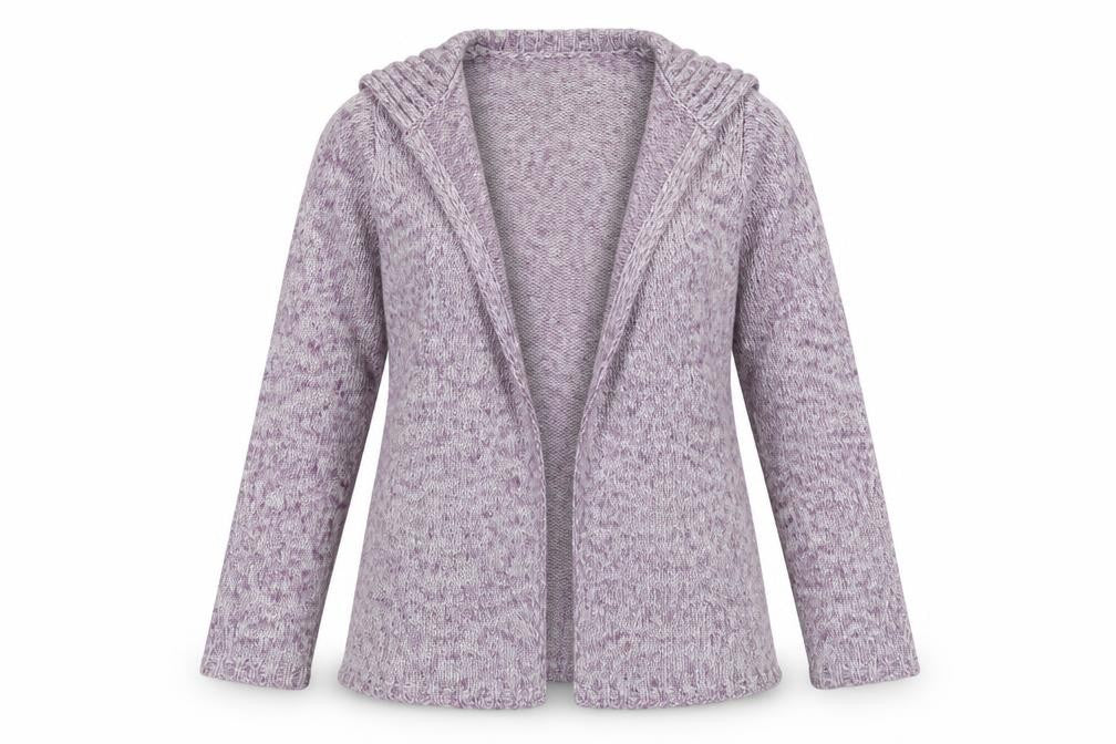 Bonmarché Womens Purple Collared Acrylic Cardigan Jumper Size M