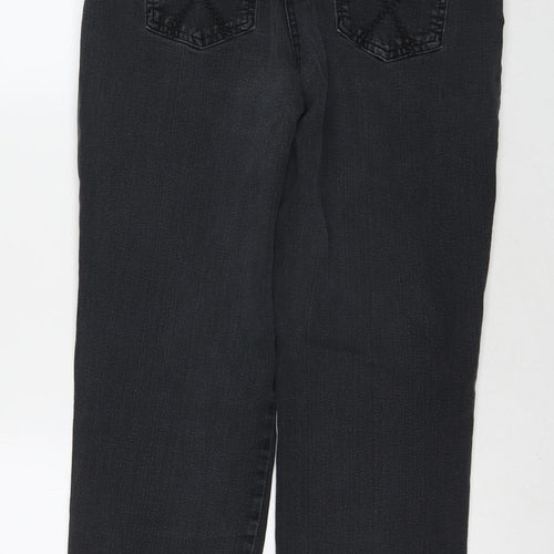 Julipa Womens Black Cotton Straight Jeans Size 16 L27 in Regular Zip